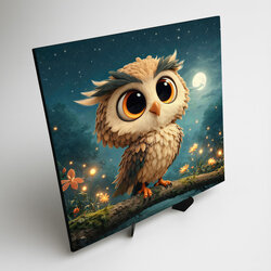Detský obraz z dreva - Nočná sovička