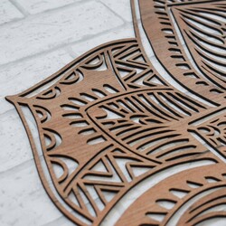 Half Mandala above the Sofa - Luna | Tobacco Oak