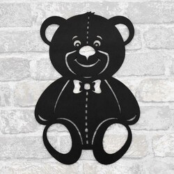 Wooden Deco for Children&#039;s Room - Teddy Bear | Black