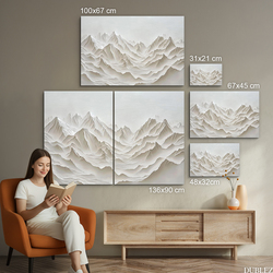 Bílý obraz - Minimalistické hory