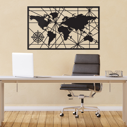 World Travel Map on the Wall | Black