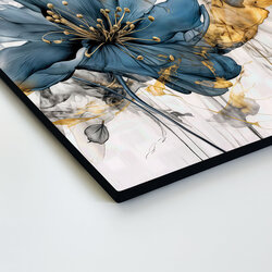 Drevený obraz kvetu do spálne - Modrá vášeň