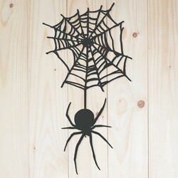 Wooden Halloween Decoration - Spider | Anthracite Gray