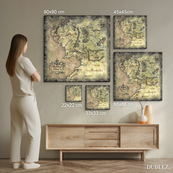 Dřevěný obraz - Mapa Středozemě