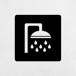 Wooden Door Sign - Shower | Black