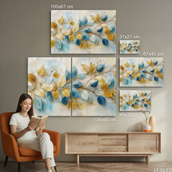 Wooden picture - Decorative leaves