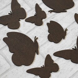 Decorative 3D Butterflies on the Wall 6 pcs | Wenge