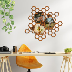 Wooden wall frame - Bees | Cherry