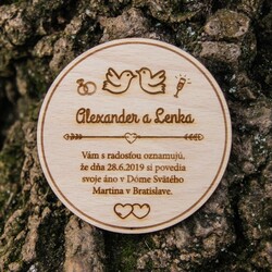 Magnetka na svadbu - kruh 