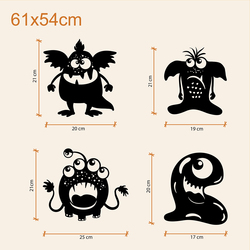 Drevené vyrezávané obrazy pre deti - Príšerky | 61x54 cm