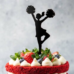 Zápich na tortu + meno - Roztlieskavačka | Čierna