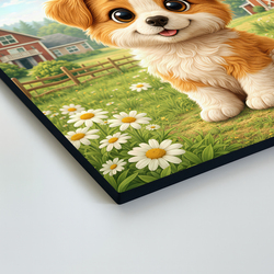 Detský obraz psíka na dreve - Šteniatko