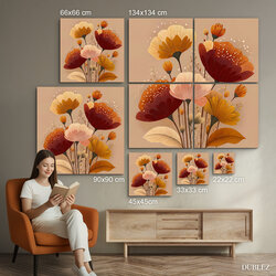 Boho obraz - Jesenné kvety