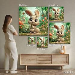 Rozprávkový obraz na dreve - Zajačik