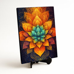 Lotus mandala of eternal light - Wooden picture