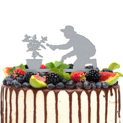 Drevený zápich do torty - Záhradkár  | Strieborná