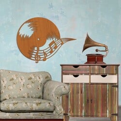 Wooden Wall Art - Vinyl Record | Cherry