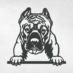 3D Wooden Wall Art - Pitbull | Anthracite Gray