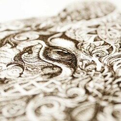 3d drevený gravírovaný obraz na stenu - Tiger | Biela