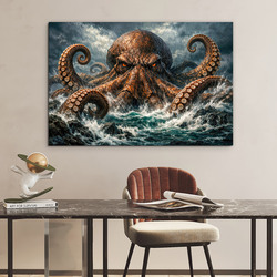 Drevený obraz - Kraken 