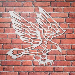 Polygonal Wall Art from Wood - Eagle | Silver