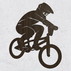 Wooden Wall Art BMX Racing - Bikros | Wenge