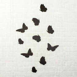 Decorative 3D Butterflies on the Wall 6 pcs | Wenge