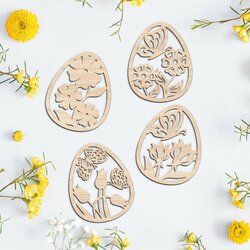 Wooden Easter Eggs - Set of 4