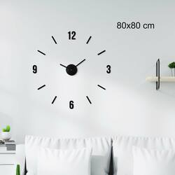 Wooden Stick-On Wall Clock - Tempora | 80x80 cm