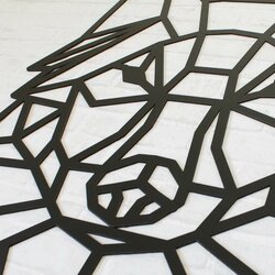 Industrial Wall Art - Polygonal Wolf | Black