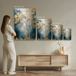 Dřevěný obraz - Malované zlaté stromy