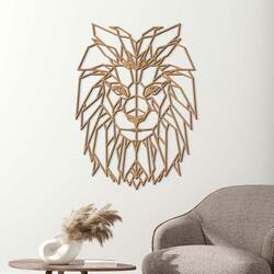 Polygonal Lion Wall Art | Beech