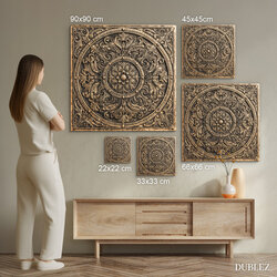 Drevená mandala - Bronzový ornament