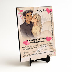 Drevená tabuľka na stenu - Mojej láske