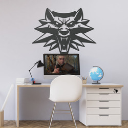 Witcher znak na stenu - Vlčí amulet | Antracitovo-šedá