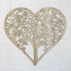 Drevený strom na stenu - Srdce | Dub Sonoma