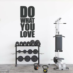 Wooden 3D Wall Sticker - DO WHAT YOU LOVE | Anthracite Gray