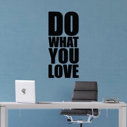 Wooden 3D Wall Sticker - DO WHAT YOU LOVE | Black