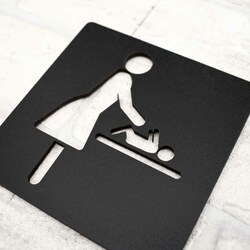 Wooden Door Sign - Changing Table | Black