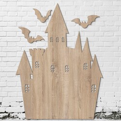 Halloweenská dekorácia na stenu - Strašidelný hrad | Dub Sonoma