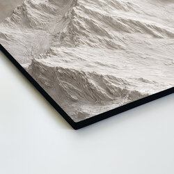 Drevený obraz - Biele abstraktné hory