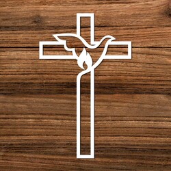 Christian Cross made from Wood on the Wall | White