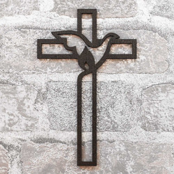 Christian Cross made from Wood on the Wall | Wenge