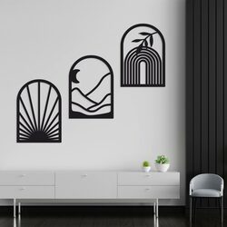 Modern Multi-Part Wall Art - Cycle | Black