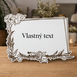 Drevená tabuľka s vlastným textom - Kvety