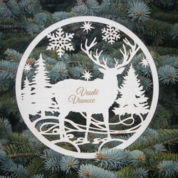 Vianočný jeleň na dvere - Veselé Vianoce | Topoľová preglejka