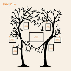 Dřevěný rodokmen lásky | 132x150 cm