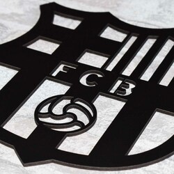 Wooden Club Logo - FC Barcelona | Black