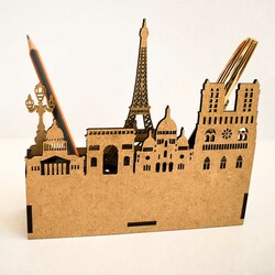 Drevený stojan na perá - Paríž