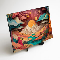 Tablou din lemn - Lumea Origami